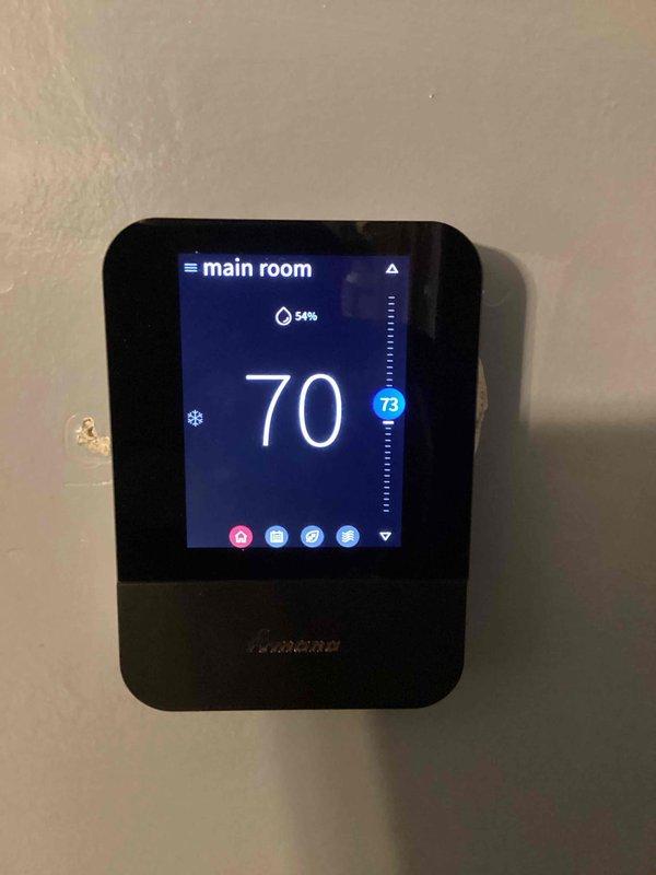 Completed preventive maintenance service on residential cooling system under CCHP agreement. Performed comprehensive system inspection of outdoor condensing unit and verified proper operation of smart thermostat maintaining 70°F setpoint with 54% humidity level. Replaced 20x25x4 air filter as included in maintenance plan, inspected all accessible components, and confirmed system operating within normal parameters.