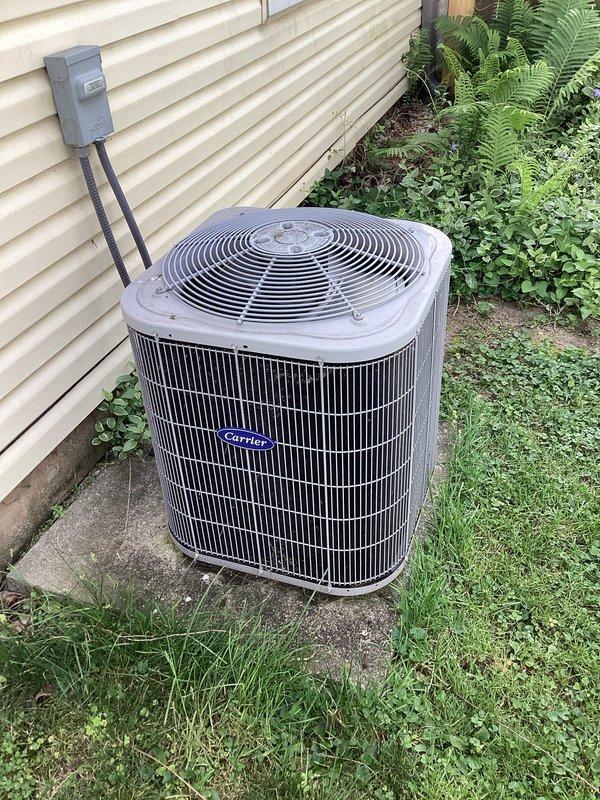 # HVAC Maintenance - Cooling System Service

Completed basic monthly cooling maintenance visit on residential Carrier HVAC system. Performed standard inspection of indoor furnace unit located in mechanical room and outdoor condensing unit positioned on exterior concrete pad. Inspected all accessible components including electrical connections, refrigerant lines, condensate drainage system, and operational controls. Verified proper operation of both indoor and outdoor equipment. Checked condenser unit exterior condition, fan operation, and electrical disconnect box. Examined indoor unit cabinet, associated PVC drainage piping, and mechanical connections. System found to be operating within normal parameters. Customer was informed that 16x25x4 air filter is not included in basic monthly service and should be maintained separately.