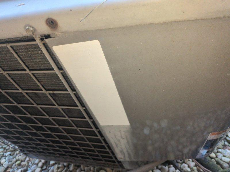Completed comprehensive cleaning and check (CCC) basic monthly maintenance on residential heat pump system. Performed visual inspection of outdoor unit, verified electrical connections and components within control panel, and documented equipment condition through photographs; filter size could not be determined during this service visit.