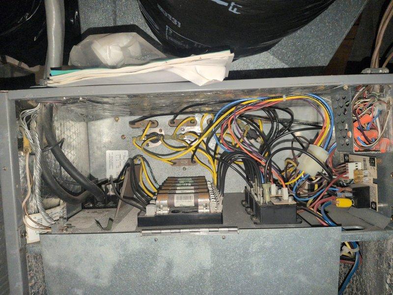 Completed comprehensive cleaning and check (CCC) basic monthly maintenance on residential heat pump system. Performed visual inspection of outdoor unit, verified electrical connections and components within control panel, and documented equipment condition through photographs; filter size could not be determined during this service visit.