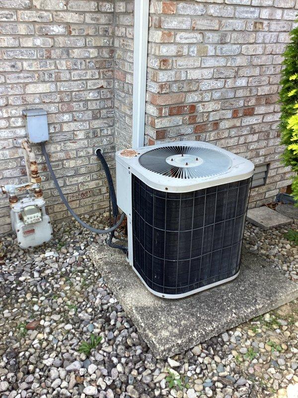 Responded to no cooling complaint on residential split system air conditioning unit. Upon arrival, performed diagnostic evaluation of Tempstar system including outdoor condenser unit and indoor air handler. Inspected both outdoor and indoor components for proper operation, checked electrical connections, verified refrigerant line integrity, and assessed overall system functionality. Unit appeared to be in good physical condition with no visible damage to cabinet, fan assembly, or refrigerant lines. Completed troubleshooting procedures to identify root cause of cooling failure and restored system to proper working order.