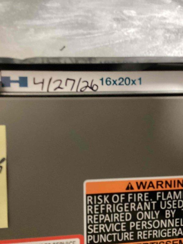 Completed comprehensive preventive maintenance on residential cooling system including air handler unit inspection. Replaced 16x20x1 air filter, verified proper operation of all components, inspected refrigerant lines and condensate drain system, and confirmed all safety labels and warnings are clearly visible and intact.