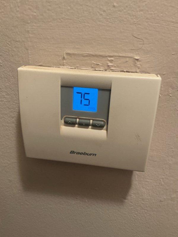Completed routine HVAC maintenance on residential cooling system. Inspected and serviced furnace and air handler unit, verified thermostat operation at 75°F setpoint, checked ductwork connections, and confirmed all system components functioning properly with no issues identified.