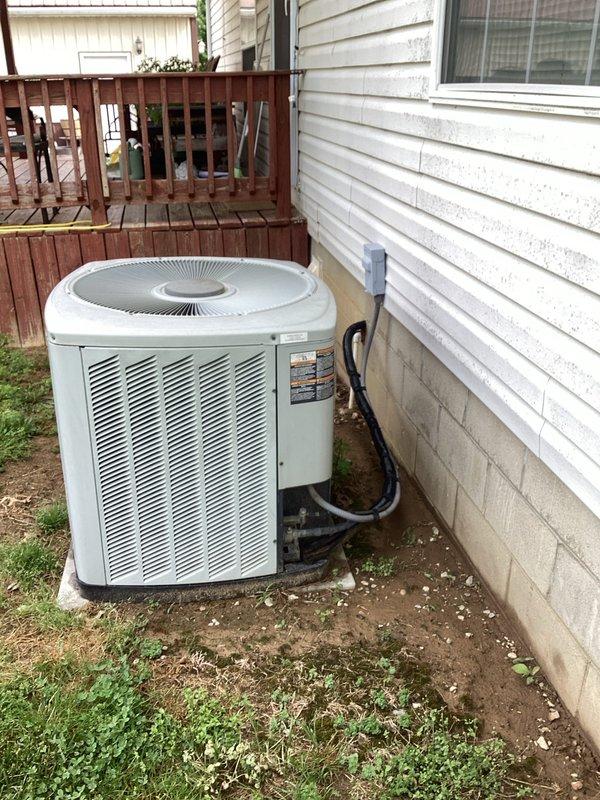 Completed comprehensive cooling maintenance on residential HVAC system. Performed standard monthly preventive maintenance including inspection of outdoor condenser unit and indoor air handler components. Inspected blower wheel assembly and noted dust accumulation on blades and housing, which is typical for units in regular service. Evaluated outdoor condensing unit positioned at side of residence, confirmed proper clearances and airflow through louvered panels. Checked refrigerant line connections and electrical conduit entry points. Provided and installed 20x25x1 air filter as part of routine maintenance service. All components operating within normal parameters upon completion of service visit.