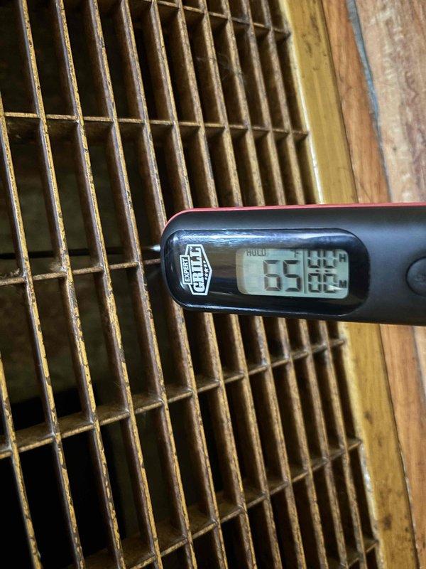 Completed comprehensive cooling maintenance on Lennox condensing unit. Performed system diagnostics with temperature differential reading of 65°F at supply register, verified proper airflow through evaporator coil, and replaced air filter. Inspected outdoor unit for proper operation, confirmed adequate refrigerant charge, and verified all electrical connections secure. System operating within manufacturer specifications with no deficiencies noted.