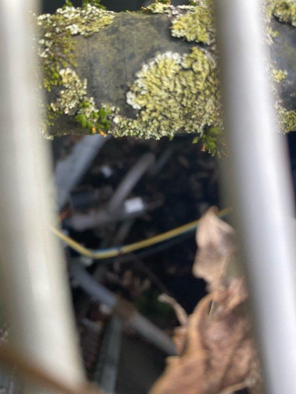 Completed HVAC replacement estimate for an 18-year-old residential air conditioning system with a failed compressor. Assessed the outdoor condenser unit showing significant age-related deterioration, including heavy moss and lichen growth on components, and determined the system was beyond economical repair. Provided cost-effective replacement options suitable for the customer's budget constraints.