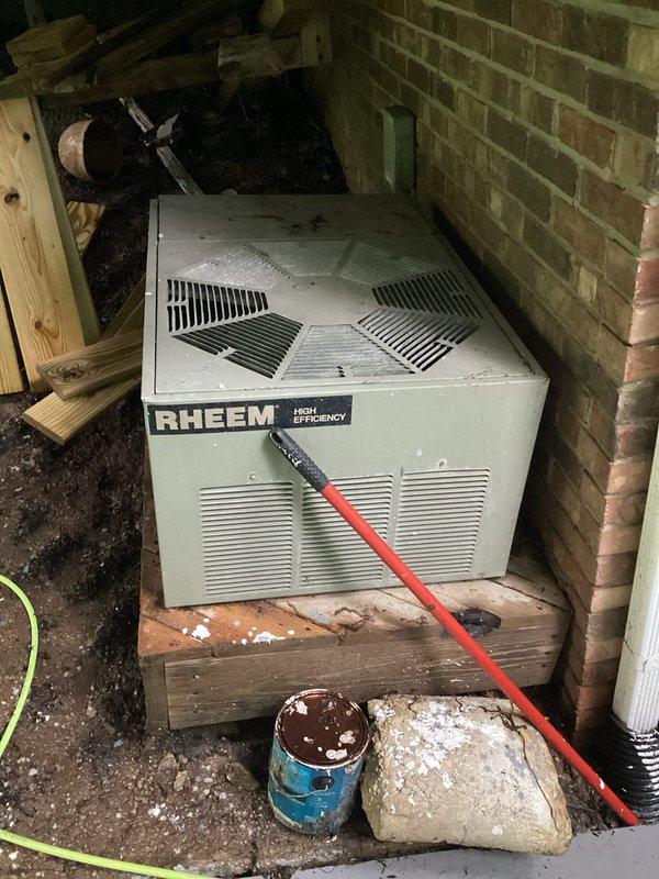Responded to no cooling complaint on residential air conditioning system. Performed diagnostic evaluation of Rheem high-efficiency outdoor condensing unit and indoor air handler with furnace. Inspected refrigerant levels, electrical connections, and airflow components. Provided duct cleaning estimate as requested and discussed system performance expectations for current cooling season.