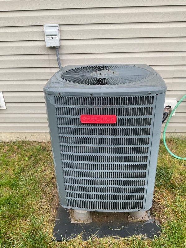 Conducted comfort consultation for full HVAC system replacement due to aging equipment and failed compressor and condenser fan motor requiring costly repairs. Evaluated existing outdoor condenser unit and electrical components, documented current system configuration including disconnect box and circuit breaker panel ratings. Provided comprehensive replacement options to address immediate system failure and customer's request for expedited installation timeline.
