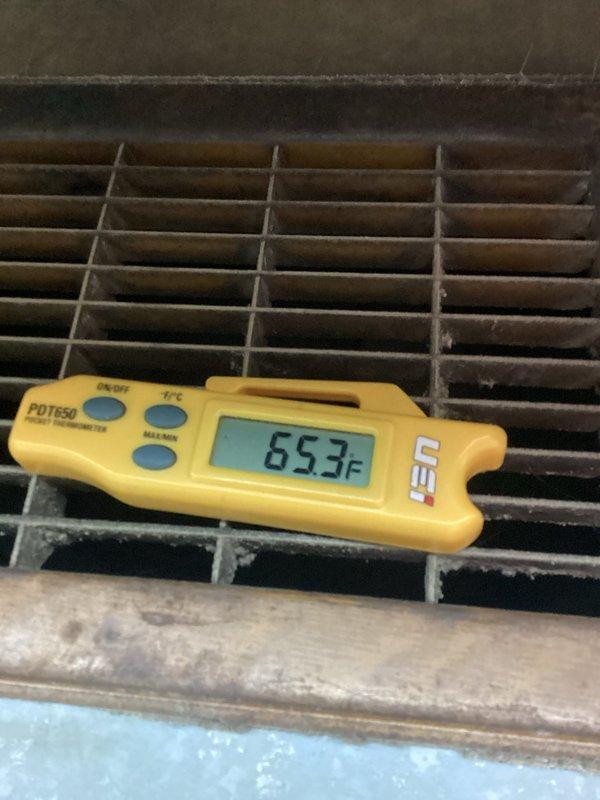 Installed prepaid loop conditioner on HVAC system. Verified system temperatures before and after installation, with readings of 65.3°F and 47°F at measured points, confirming proper operation of the loop conditioner and adequate system performance.
