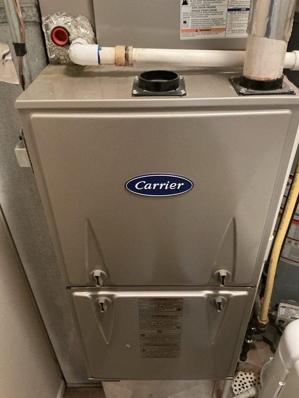 Completed basic monthly cooling maintenance visit on Carrier HVAC system. Performed standard inspection of indoor furnace unit and outdoor condensing unit, verified proper operation of electrical components including MARS capacitor, checked refrigerant connections, and inspected all accessible system components. System operating within normal parameters with no deficiencies noted at time of service.