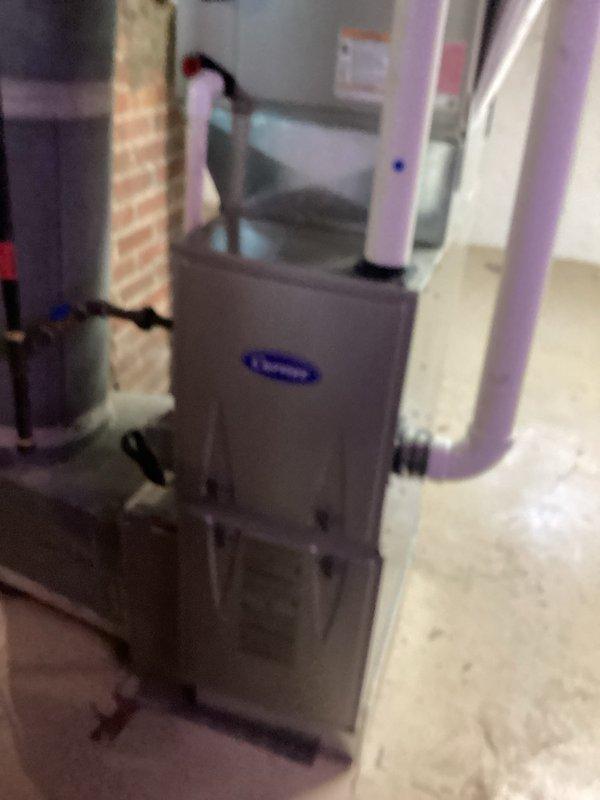 Completed monthly basic cooling maintenance visit on residential Carrier HVAC system. Performed standard system inspection, verified thermostat operation at 77°F in cooling mode, and checked overall equipment functionality. Unit operating within normal parameters with no issues identified during this routine service call.