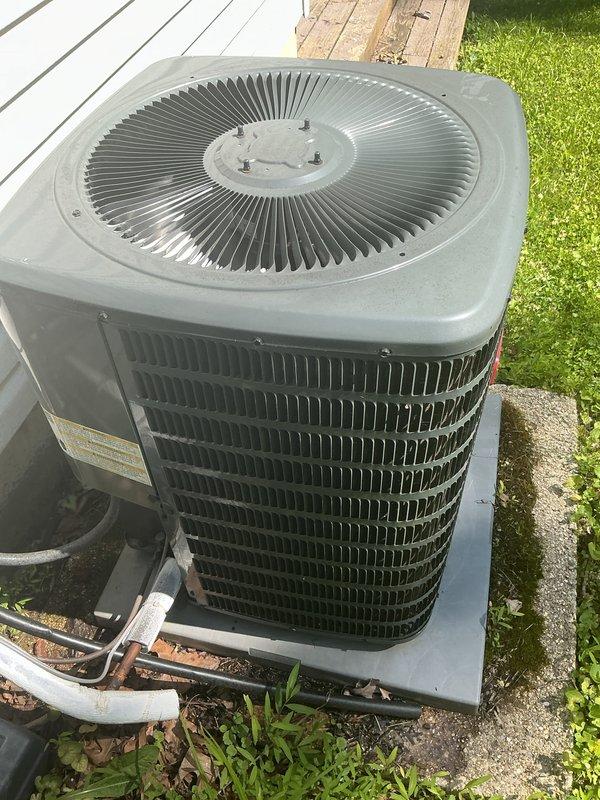 # HVAC Maintenance - Cooling System Service

Completed comprehensive cooling system maintenance including outdoor condenser unit inspection and indoor air handler service. Installed two 16x20x1 basic monthly air filters as part of routine maintenance protocol. Documented coil condition with UV lighting inspection and noted requirement for UV dye leak detection scan during next scheduled maintenance visit to monitor refrigerant system integrity.

Performed standard preventive maintenance procedures on residential split-system air conditioning unit. Exterior condenser unit inspection confirmed proper installation on concrete pad with adequate clearance and drainage. Verified fan operation and heat exchanger coil condition. Interior air handler components inspected under specialized lighting to assess coil cleanliness and identify potential refrigerant leak points requiring follow-up dye trace analysis.