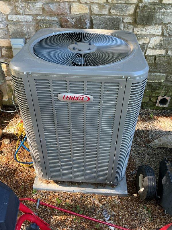 Completed basic monthly cooling maintenance on Lennox HVAC system. Performed standard inspection of outdoor condensing unit and indoor air handler, verified proper operation of all components, checked refrigerant lines and electrical connections, and documented system condition with photos. Unit operating within normal parameters with no issues identified requiring immediate attention.