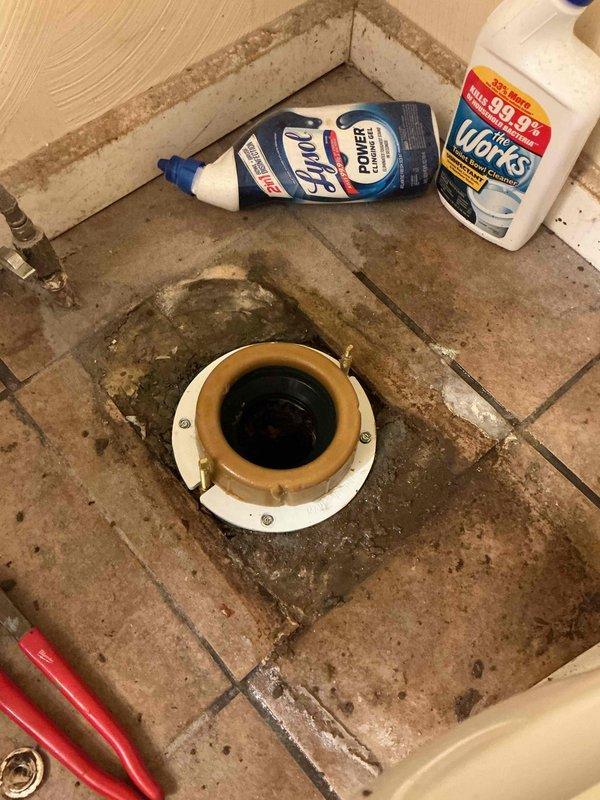 Responded to service call for toilet leaking at base in century-old home. Upon inspection, determined wax ring seal had failed, causing constant water seepage onto tile floor. Removed toilet from closet flange, scraped old wax ring residue from flange and toilet base, and installed new wax ring seal. Reinstalled toilet, ensuring proper alignment with closet bolts, torqued mounting hardware to manufacturer specifications, and tested for leaks. Verified secure seal and proper function with multiple flush cycles.