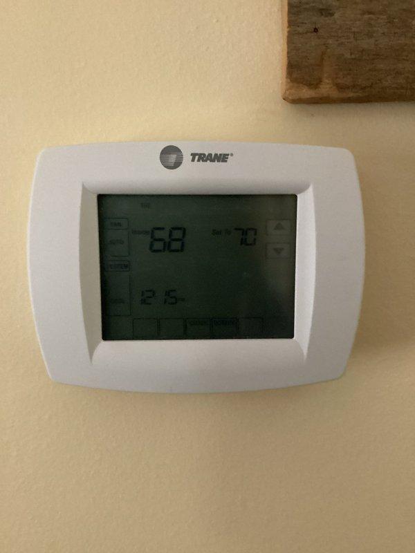 Completed annual Comfort Care maintenance on residential cooling system. Performed comprehensive inspection of outdoor condenser unit and verified thermostat operation, with system currently maintaining proper temperature differential between setpoint and ambient readings. Standard maintenance procedures were executed per manufacturer specifications, though 16x20x4 filter was not included in this service visit.