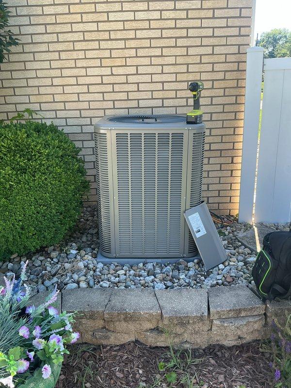 Completed monthly Comfort Care maintenance on residential cooling system. Performed comprehensive inspection of outdoor condensing unit, verified proper electrical connections and capacitor function, checked refrigerant lines and condensate drainage, and confirmed all mechanical components operating within normal parameters. Noted that 16x25x4 air filter is not included in this service visit and should be maintained separately by homeowner.
