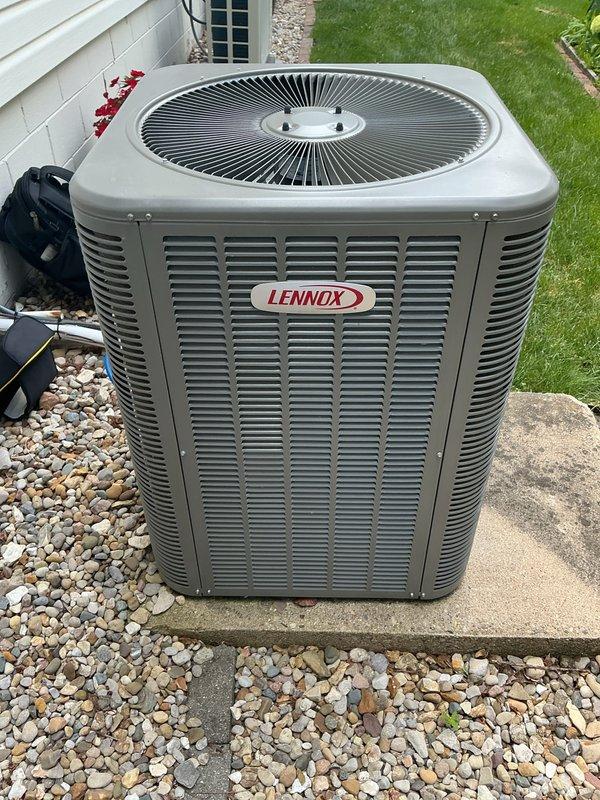 Completed comprehensive cooling maintenance on Lennox HVAC system. Performed standard maintenance procedures on outdoor condensing unit and indoor air handler, replaced 20x20x4 air filter, and verified system operation. Customer is enrolled in comfort care coverage with renewal date of 12/26/26.