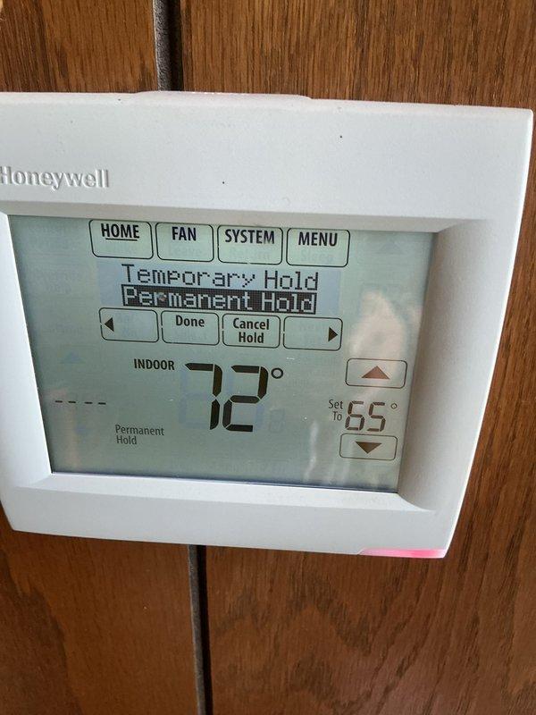 Completed basic monthly cooling maintenance on Hydron Module geothermal heating/cooling system. Inspected geothermal unit, GeoLink control system with Grundfos circulation pumps, refrigerant lines, and ductwork; all components operating within normal parameters. Verified Honeywell programmable thermostat functionality with system maintaining 72°F indoor temperature, replaced 14x30x1 air filter, and confirmed proper system operation.