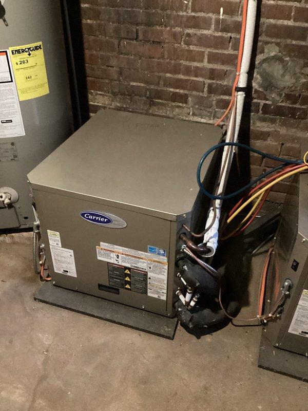 Responded to service call for upstairs AC not cooling and producing rattling noise. Diagnosed thermal cutout events on heat pump system showing high stage and low stage thermal protection activations. Inspected Carrier HVAC unit, checked electrical connections, and verified system operation to resolve recurring cooling issues.