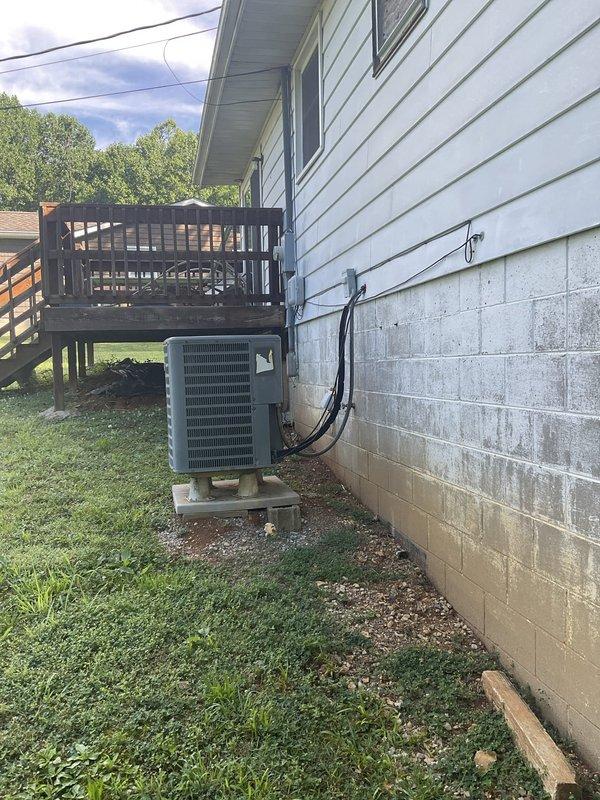 Completed HVAC system replacement estimate for 15-year-old equipment experiencing inadequate cooling performance. Assessed existing indoor air handler unit located in basement mechanical room and outdoor condensing unit positioned on concrete pad against foundation, documented current system configuration including ductwork connections and electrical service, and provided replacement recommendations to restore proper climate control functionality.
