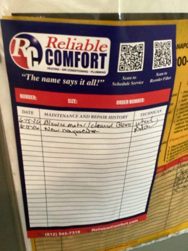 Responded to service call for blower motor issue on air handling unit. Upon inspection, diagnosed failed blower motor assembly requiring replacement. Removed existing blower motor from unit housing and installed new motor, ensuring proper electrical connections and secure mounting. Tested system operation to verify proper airflow and functionality. Updated equipment maintenance label with service details for tracking purposes.