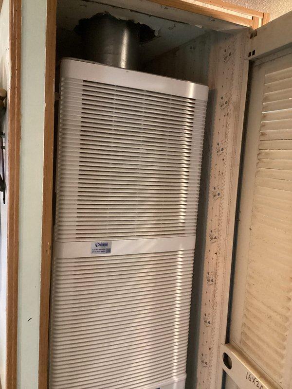 Completed preventative maintenance on residential split HVAC system under comfort club agreement. Serviced outdoor condenser unit and indoor air handler, replaced 16x20x1 air filter, and performed standard cooling season inspection. Noted vegetation overgrowth around outdoor unit requiring clearance for optimal airflow and efficiency.
