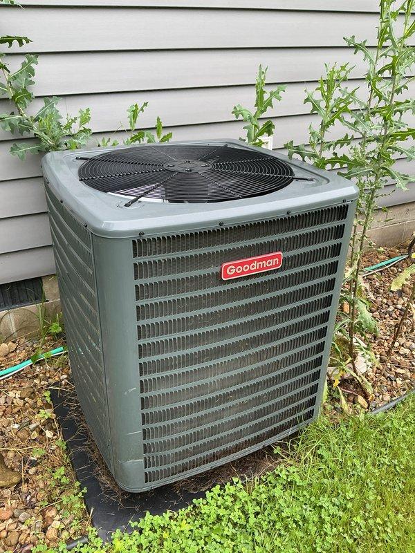 Performed comprehensive coil cleaning on Goodman outdoor condensing unit and indoor evaporator coil to restore optimal heat transfer efficiency. Completed cooling season preventive maintenance inspection including refrigerant line assessment, electrical connections verification, and system operational testing. Installed new 20x20x4 Filtrete 1000 MPR filter in air handler to ensure proper airflow and indoor air quality for the extended maintenance agreement period.
