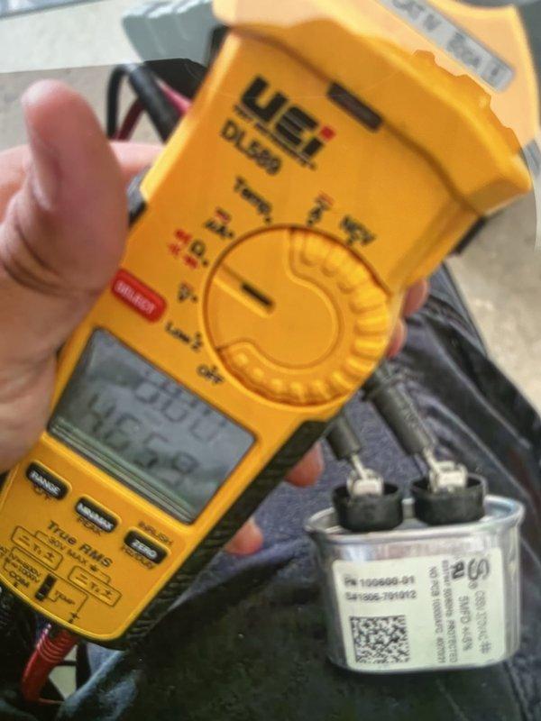 Completed basic monthly maintenance on two cooling systems. Performed comprehensive checks and cleaning on both units, tested capacitor voltage readings which measured 7.43V on one system, and inspected all electrical components. Customer to provide their own 20x20x4 air filters for both systems as filters are not included in this maintenance agreement.