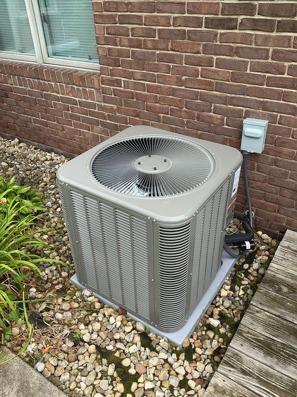 Completed comprehensive cooling maintenance on residential HVAC system. Performed full system inspection of outdoor condenser unit and indoor components, verified thermostat operation at 75°F setpoint, cleaned condenser coils, checked refrigerant levels and electrical connections, and replaced 20x20x1 air filter. System operating efficiently with proper airflow through louvers and fan operation confirmed. Customer enrolled in maintenance agreement with renewal through November 2026, which includes filter replacements.