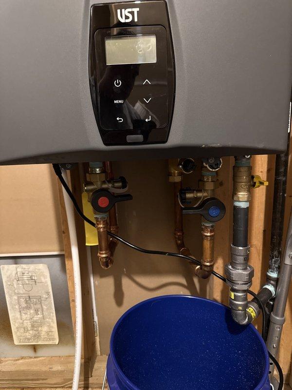 Completed annual plumbing inspection on tankless water heater system. Customer reported water temperature issues with unit not maintaining adequate heat. Diagnosed failing ignition components and replaced both the flame rod and igniter assembly to restore proper operation. Verified all plumbing connections, shut-off valves, and venting system for proper installation and function. Tested unit performance after component replacement to confirm consistent hot water delivery and proper temperature output. System now operating within manufacturer specifications.