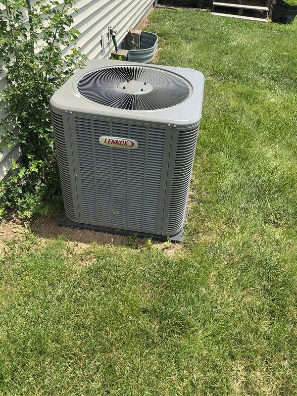 Completed annual cooling maintenance on Lennox residential air conditioning system. Performed comprehensive inspection of outdoor condenser unit and indoor components, verified thermostat operation showing system cooling properly and maintaining setpoint of 68°F. Customer reported minor valve leak but confirmed system operating normally; noted for monitoring at next service interval. System currently functioning within normal parameters with renewal scheduled for 11/5/26.
