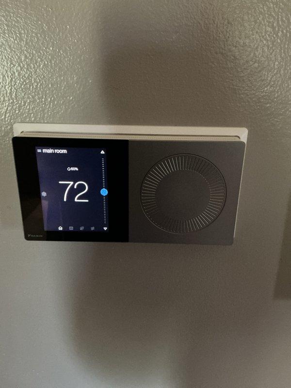 Completed monthly preventive maintenance on residential HVAC system. Accessed interior components, inspected control board and electrical connections, verified blower motor assembly operation, and replaced air filter per maintenance agreement. Confirmed thermostat functioning properly with accurate temperature display and system communication.