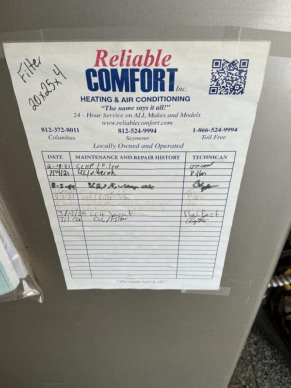 Completed basic monthly cooling maintenance visit on Carrier Infinity 96 system. Performed standard system inspection and installed new 20x25x4 MERV 13 BestAir Ultimate Allergen 9600 filter. Updated maintenance history documentation on unit, system operating within normal parameters.