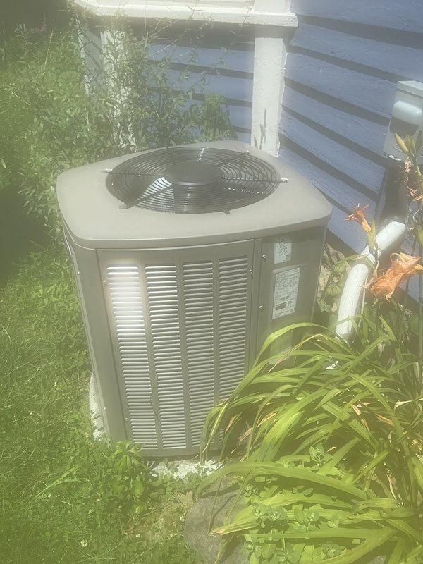 Completed basic monthly cooling maintenance visit on residential air conditioning system. Performed standard inspection of outdoor condensing unit, verified proper operation of compressor and condenser fan, and checked refrigerant line connections. System operating within normal parameters with no deficiencies noted.