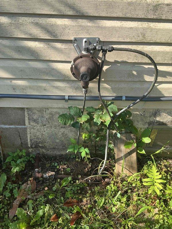 Responded to gas service interruption after utility company shut off supply due to detected leak. Performed comprehensive visual inspection of exterior gas meter assembly, regulator, and associated piping connections mounted on building exterior. Identified leak source, completed necessary repairs to affected components, and conducted pressure test to verify system integrity and safe operation before restoring gas service.