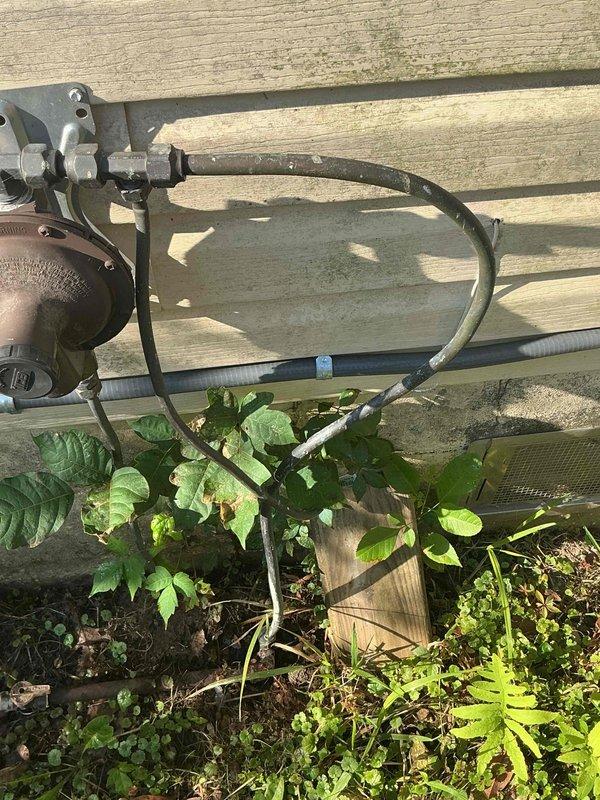 Responded to gas service interruption after utility company shut off supply due to detected leak. Performed comprehensive visual inspection of exterior gas meter assembly, regulator, and associated piping connections mounted on building exterior. Identified leak source, completed necessary repairs to affected components, and conducted pressure test to verify system integrity and safe operation before restoring gas service.