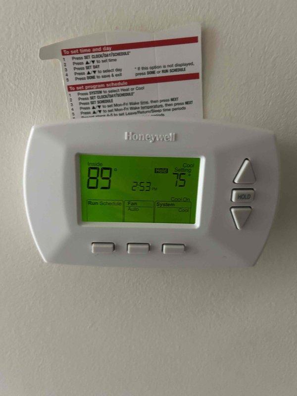 Responded to no cooling call on residential air conditioning system. Upon arrival, found thermostat displaying 89°F with system calling for cooling but unit not operating. Performed diagnostic evaluation of HVAC control board and wiring connections within air handler cabinet. Inspected control board components, relay functions, and low voltage wiring terminations. Documented system conditions and prepared membership estimate for necessary repairs to restore cooling operation.