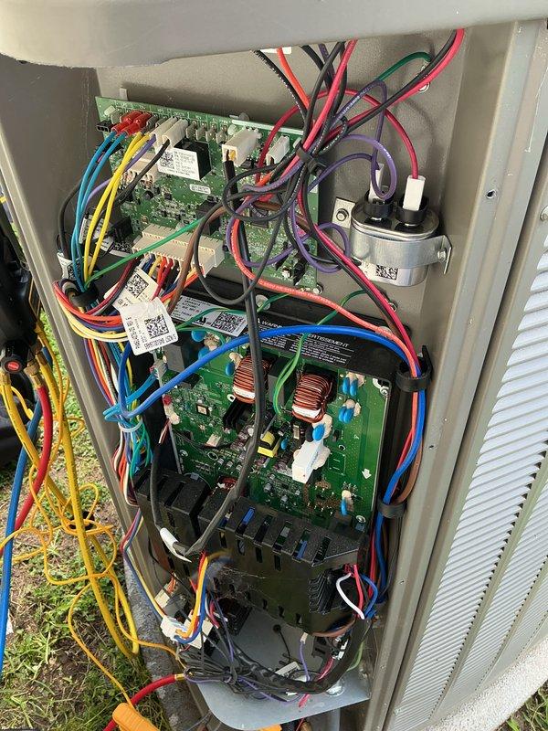 Performed comprehensive cooling maintenance on Lennox HVAC system. Inspected and tested all electrical components, control boards, and wiring connections within the unit. Verified proper operation of furnace and cooling system components, checked refrigerant lines, and ensured all safety controls were functioning correctly. System operating within manufacturer specifications upon completion of maintenance service.