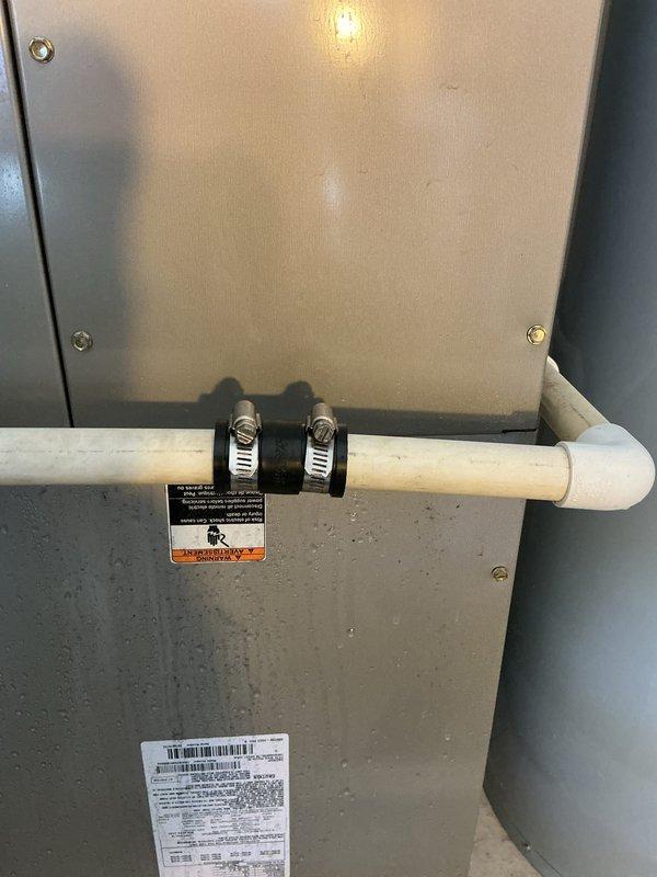 Completed basic monthly cooling system maintenance visit. Inspected air handler unit and confirmed 16x20x1 Filtrete filter in place and operational condition. Verified condensate drain line properly secured with clamps and system components functioning within normal parameters.