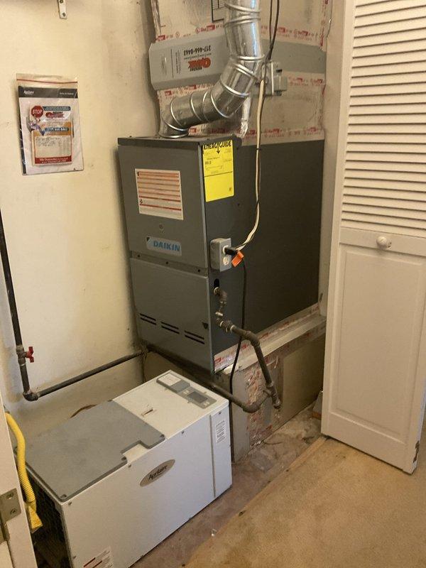 Performed comprehensive assessment of 40+ year old HVAC system including Daikin furnace, air conditioning unit, and evaporator coil. Provided detailed replacement estimates for both full system replacement and AC/coil-only replacement options to accommodate immediate replacement needs. Documented existing equipment conditions and configurations with photographic records of indoor unit, ductwork connections, refrigerant lines, and electrical components for accurate proposal preparation.