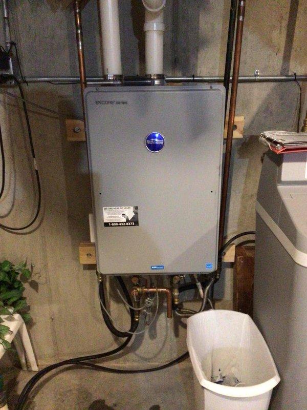 Responded to service call for ENCORE Series tankless water heater displaying persistent descaling error code following recent descaling procedure. Diagnosed faulty flow sensor causing false descaling alert despite proper system maintenance. Replaced defective sensor assembly and verified all electrical connections to control board. Tested unit operation through multiple hot water demand cycles, confirmed proper ignition sequence, verified temperature output at fixtures, and cleared all error codes from system memory. Unit restored to full operational status with proper hot water delivery throughout residence.
