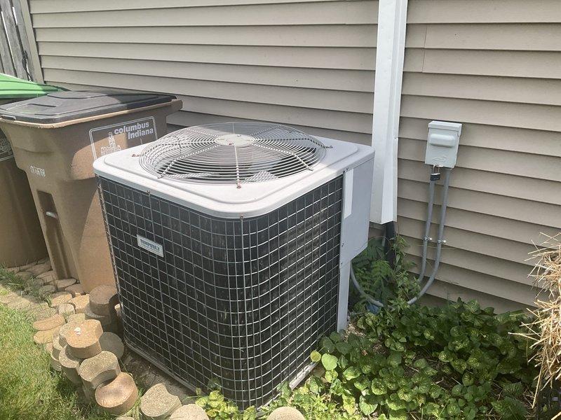 Conducted comprehensive site evaluation for cooling system replacement including assessment of existing outdoor condensing unit and attic air handler configuration. Evaluated ductwork modifications required for improved airflow distribution and identified need for secondary drain pan installation beneath attic-mounted air handler to prevent potential water damage. Documented current equipment specifications, electrical disconnect positioning, and accessibility considerations for replacement installation. Photographed existing system components and attic space conditions to develop accurate replacement proposal including equipment sizing, ductwork modifications, and drain pan integration requirements.