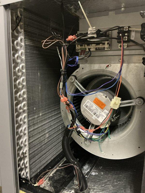 Performed routine maintenance on residential HVAC system, including replacement of air filter and thermostat reset. Disabled filter change reminder alarm on thermostat per customer request to eliminate recurring notification alerts.