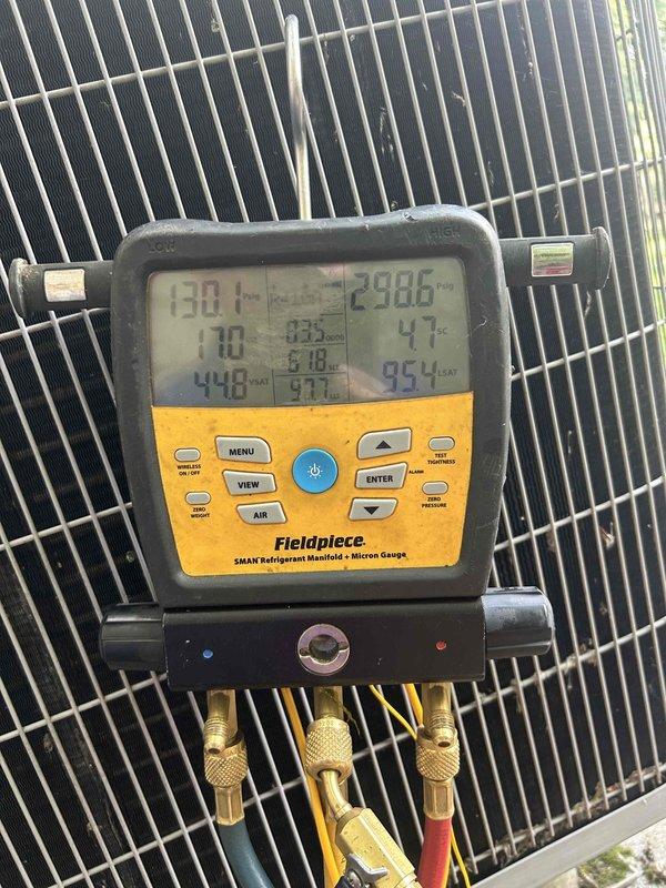 Returned to residential property to replace thermostatic expansion valve (TXV) on air conditioning system. Recovered existing refrigerant, removed failed TXV, and installed new expansion valve. Pressure tested system for leaks, evacuated to proper micron level using vacuum pump, and recharged system to manufacturer specifications. Verified proper system operation with manifold gauges showing appropriate suction and discharge pressures, confirming successful repair and restoration of cooling capacity.