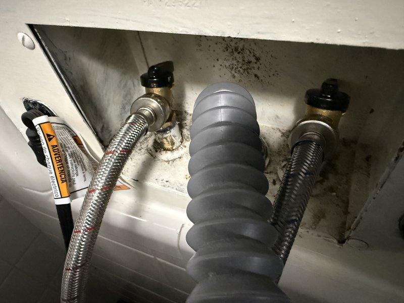 Completed return plumbing service call to address under-sink fixture concerns. Inspected and serviced existing water supply connections, shut-off valves, and drain assembly, ensuring all braided stainless steel supply lines and corrugated drain pipe were properly secured and functioning without leaks.