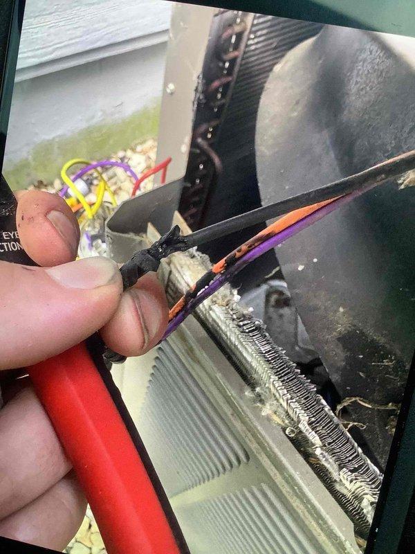 Responded to callback for condenser fan motor failure with compressor operational. Upon inspection, discovered failed fan motor with evidence of electrical failure and heat damage to motor housing and surrounding components. Traced issue to faulty motor winding and compromised electrical connections at motor terminal board. Replaced defective condenser fan motor, secured all electrical connections, and verified proper amperage draw. Tested system operation through complete cooling cycle, confirmed condenser fan and compressor running within manufacturer specifications.