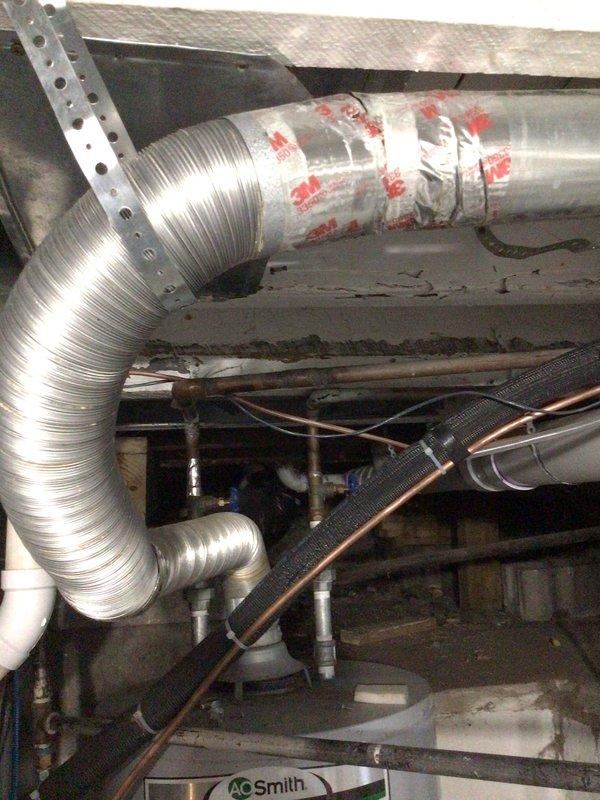 # Plumbing Service - Faucet

Responded to service call for leaking laundry faucet identified during home inspection prior to sale. Provided complimentary second opinion consultation on multiple plumbing and HVAC concerns including flue replacement requirements and faucet repair needs. Upon inspection, evaluated the laundry room faucet assembly and confirmed active leak requiring repair. Documented mechanical room conditions including water heater installation, HVAC ductwork configuration, and associated plumbing connections with photographic evidence for homeowner records. Credit applied toward completed repair work as part of consultation service agreement.
