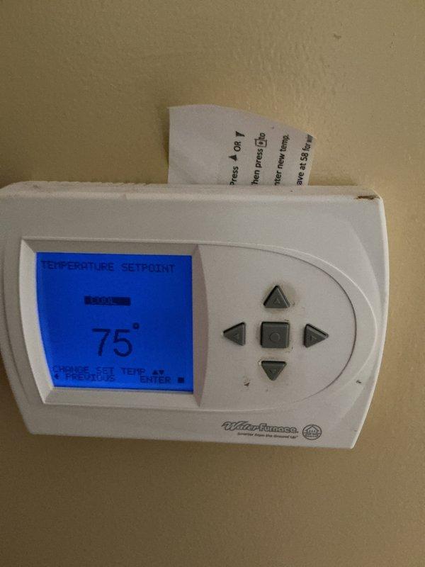 Completed cooling maintenance on HVAC system. Performed comprehensive inspection of unit with access panel removed, verifying proper operation of electrical components, contactors, relays, and circuit boards. Tested system voltages and connections using diagnostic equipment to ensure all electrical circuits functioning within specifications. Inspected copper refrigerant lines and internal mechanical components for proper condition. Verified thermostat operation showing system cooling to 75° setpoint with proper communication to equipment. Customer has expired basic yearly maintenance agreement. Standard 20x25x4 filter size not included in service. System operating normally at time of departure.