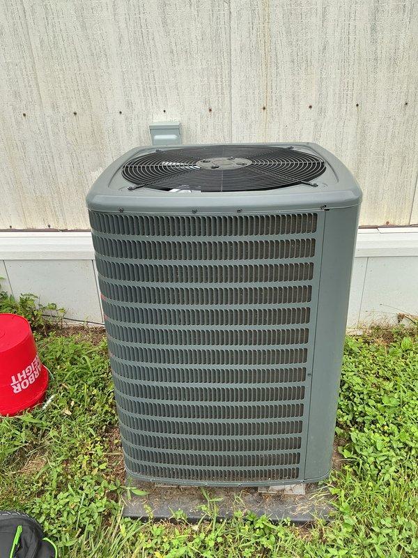 Completed annual Comfort Care maintenance on residential cooling system. Performed comprehensive inspection of outdoor condenser unit and verified proper thermostat operation at 70°F. All components checked and system operating within normal parameters.