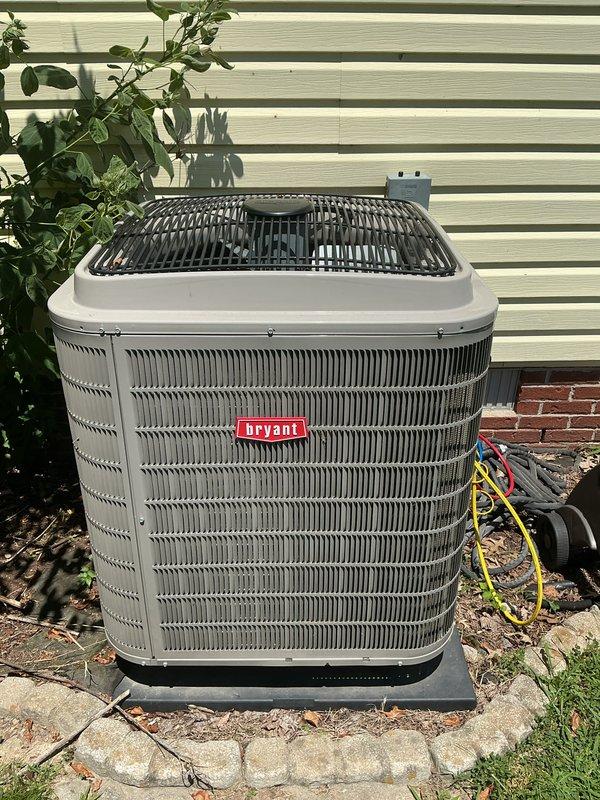 Completed comprehensive cooling maintenance on Bryant air conditioning system. Performed CCC Basic Monthly service protocol including system inspection, operational testing, and filter replacement with 20x20x4 filter. Connected manifold gauges to service ports to verify refrigerant pressures and system performance. Inspected electrical control panel, circuit board connections, capacitor, and all associated wiring for proper operation and secure terminations. Unit operating within normal parameters with no deficiencies noted.